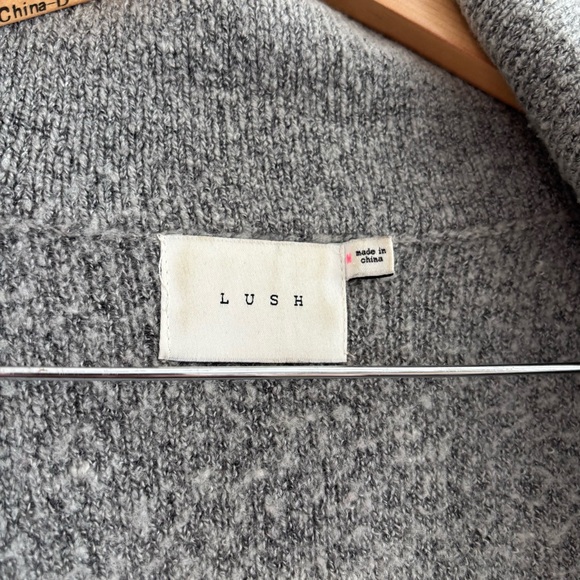 Lush Wool Gray Open Front Long Sweater Coat - Picture 5 of 15